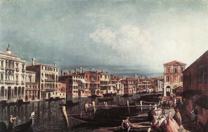 The Grand Canal at San Geremia - Oil on canvas